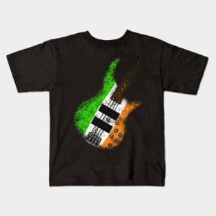 St Patrick's Day Irish Flag Bass Guitar Bassist Kids T-Shirt